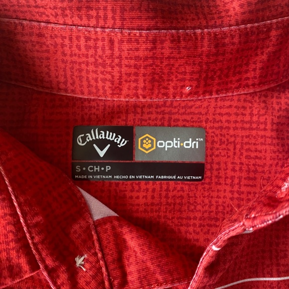 Men’s Callaway Small Red Polo(Opti-Dri) - Picture 4 of 5
